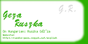 geza ruszka business card